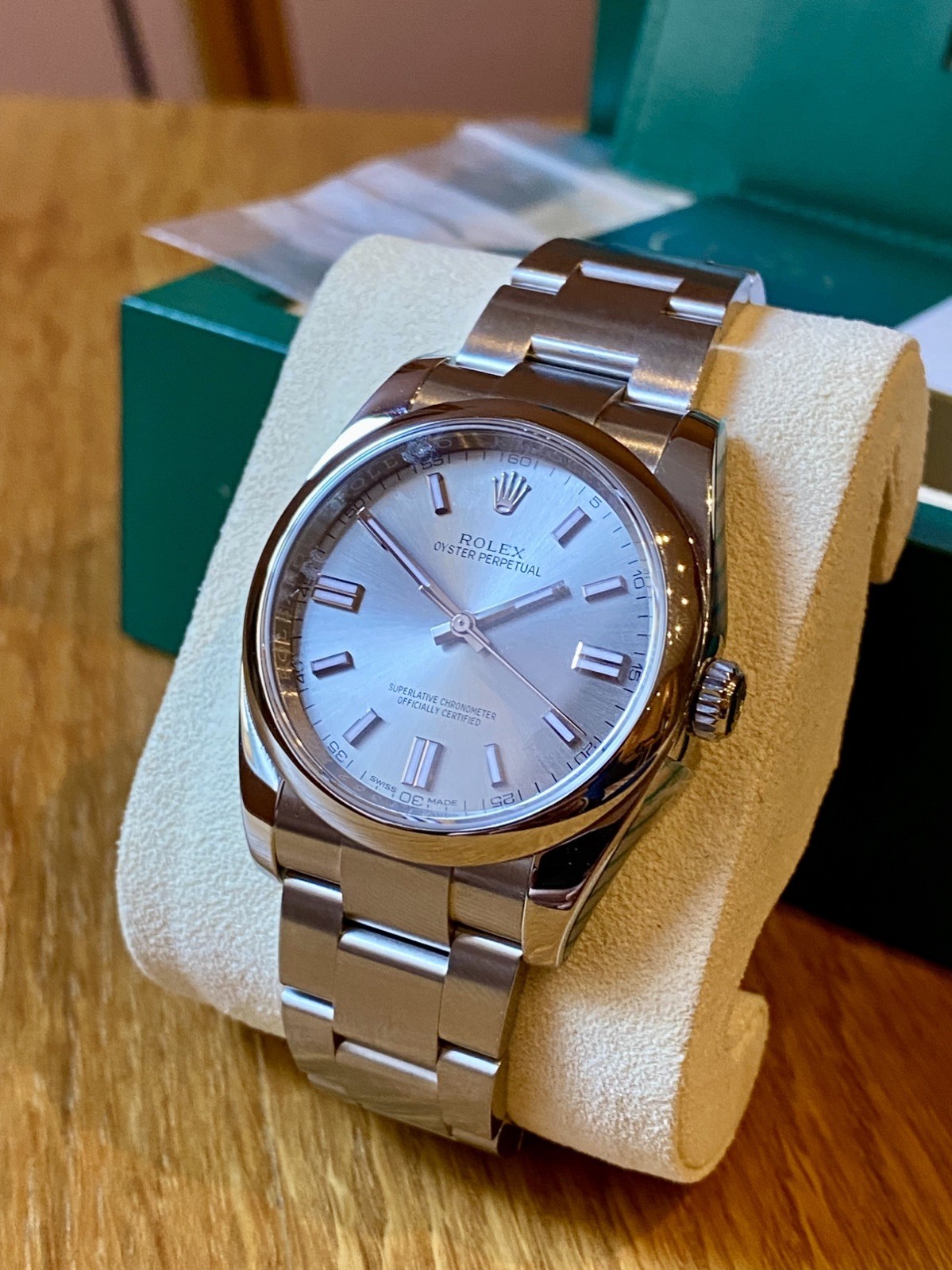 Rolex Oyster Perpetual 116000 Silver Dial 36 mm Men's Watch