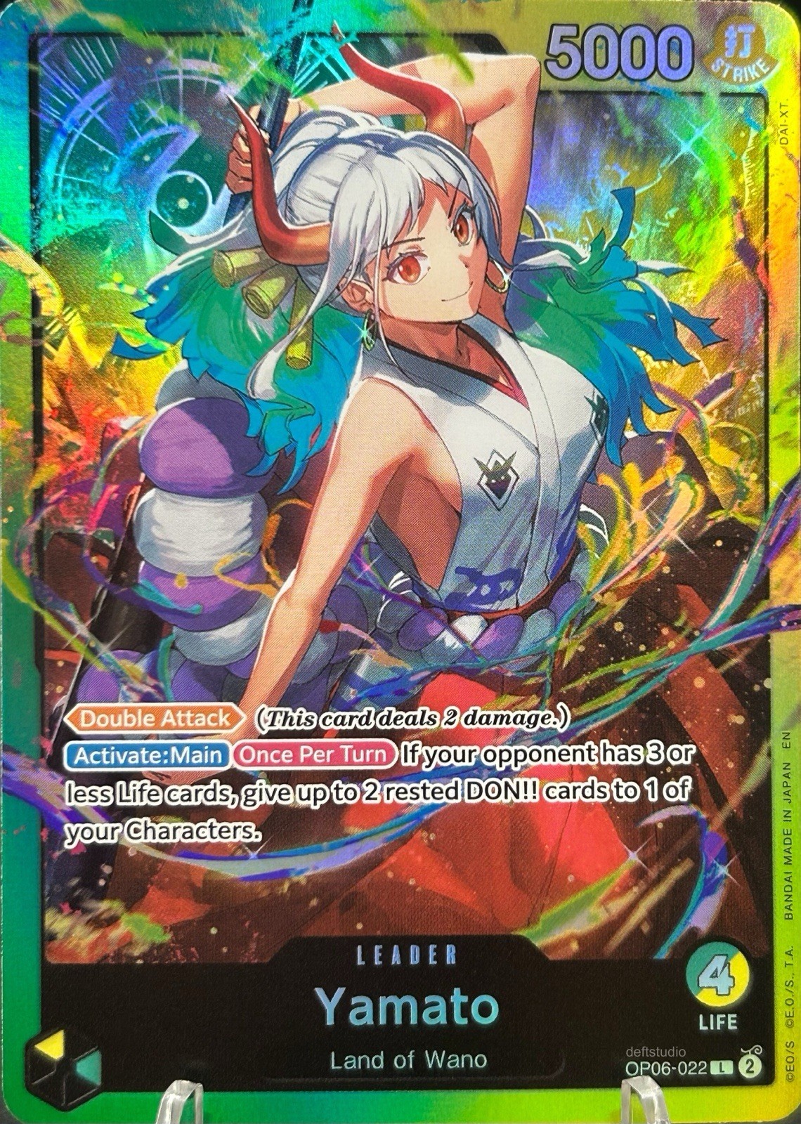 • Yamato • OP06-022 SR Leader ST28 Green/ Yellow Holo Foil One Piece TCG NM