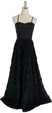Adrianna Papell Dress Women Size 4 Black Floral Rose Gown Live From Red Carpet