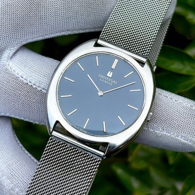 Vintage Universal Geneve C-Shape Case Ultra Slim Manual Wind Swiss