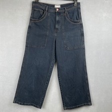 We The Free Piper Mid Rise Crop Wide Leg Jeans Dark Wash 29 32 x25 Indie Work