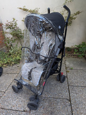 Maclaren Quest Lightweight Folding Buggy Pushchair Black/Grey Raincover Bag