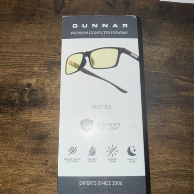 GUNNAR - Vertex Computer Glasses with Blue Light Reduction , Amber Lenses - Onyx