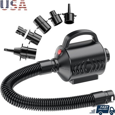 Electric Air Pump Quick Fill Inflator Deflater Mattress Pool Float Portable Hose