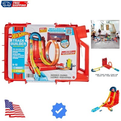 Hot Wheels Toy Car Set, Track Builder Unlimited Playset Fuel Can Stunt Box, 1...