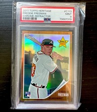 2011 Topps Freddie Freeman Heritage Chrome Refractor #C113 /562 RC PSA 9 MINT