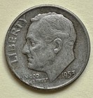 1953-D Roosevelt Dime. 90% Silver. VF Condition. Charity Auction/Animal Rescue. — photo 1