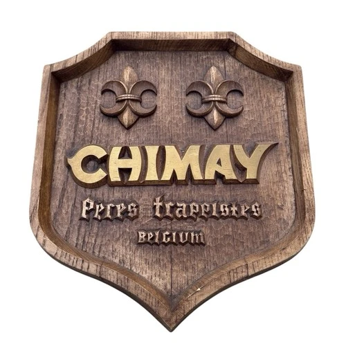 CHIMAY Peres Trappistes BELGIAN Beer VINTAGE SIGN Wood Advertising 15” BELGIUM