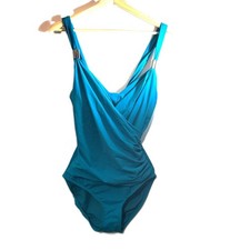 Jantzen One Piece Swimsuit Size 10 Green Teal...