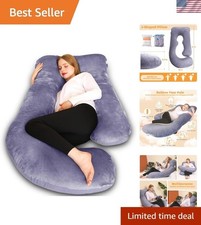 Adjustable Full Body U-Shaped Pregnancy Pillow - Removable Cover for Easy Care