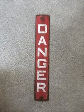 vintage enamel danger sign