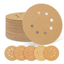 50 Pcs 5" Sandpaper Discs 8 Hole Hook and Loop Sand Paper Pads for Woodworking 0.20 per gallon