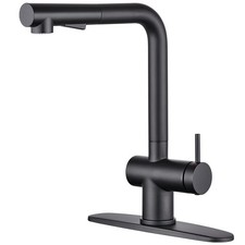 Black Kitchen Faucet with Pull Down Sprayer, Single Handle Stainless Steel Ba...