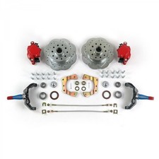 Mustang Ii 11in Hp Big Brake Kit Conversion 2 Drop Spindles 5x4.5 Red Calipers