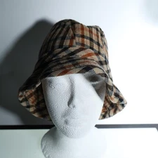 Vintage Daks London Checkered Bucket Hat Tweed Plaid Sherlock