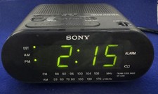 Vintage Sony ICF-C218 Dream Machine Clock AM/FM Radio Large Green Display