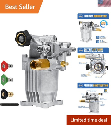 #ad 3 4quot; Shaft Horizontal Pressure Washer Pump 2600 3400 PSI @ 2.5 GPM Power W... $119.99