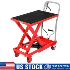 500Lbs Hydraulic Lift Table Cart Manual Single Scissors Lift Platform with Wheel