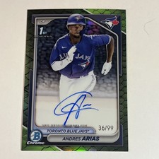 2024 Bowman Chrome - Auto Andres Arias #CPA-AAR Green Reptilian Refractor /99 