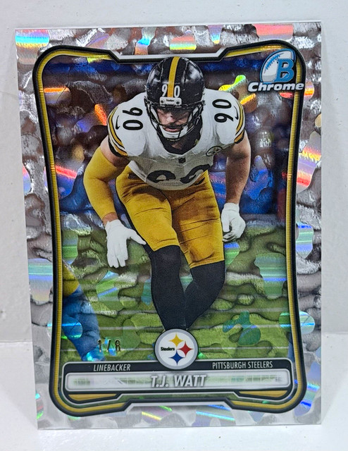 Topps 2026 Bowman Chrome T.J. Watt Pittsburgh Steelers BCV-86 Parallel /8