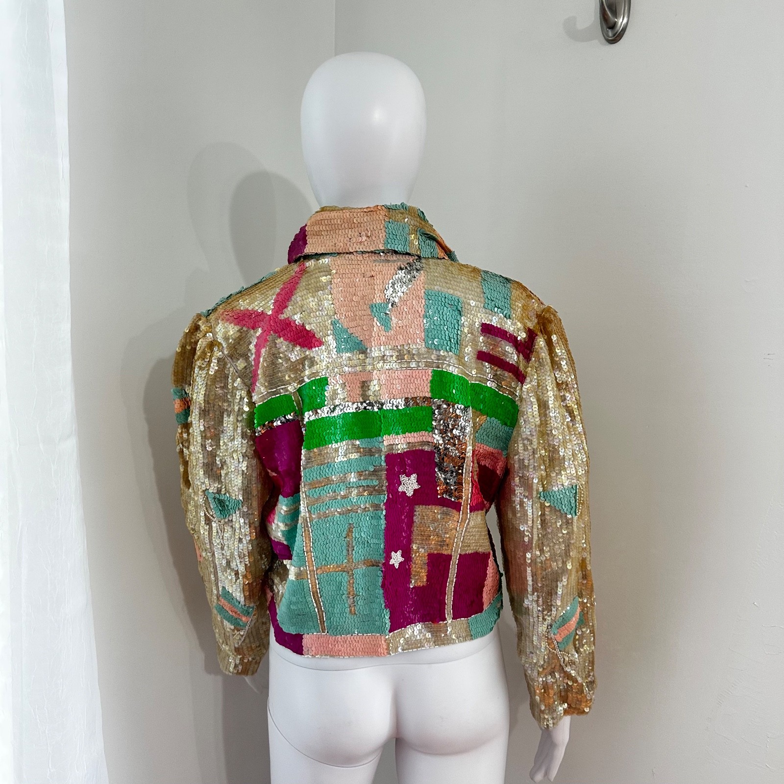 French Collizioni Sequin Patchwork Statement Jack… - image 6