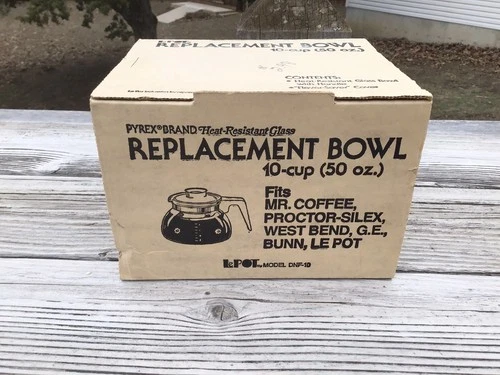 Vintage Pyrex  LePot 10-Cup Glass Coffee Pot Replacement Bowl Carafe - NOS