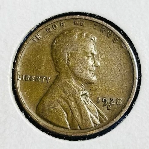 1928-S Lincoln Wheat Cent ~ VERY GOOD (VG) Condition ~