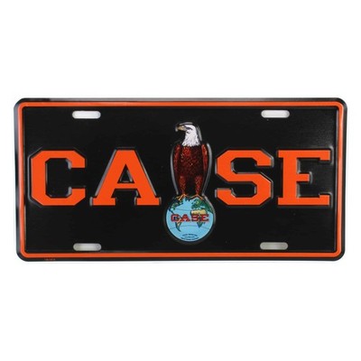 Case Old Abe Logo Full Size License Plate Black and Orange 71304158