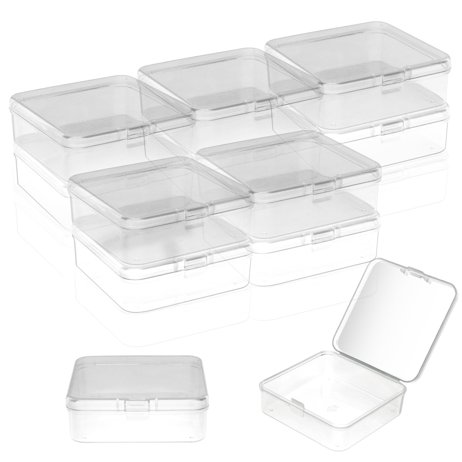 Beads Storage Containers 12-Pack Mini Clear Plastic Organizer Box Small Cases