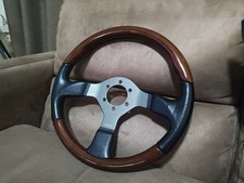 Momo Fighter Wood Combination Steering Wheel Vintage Car Steering Wheel Momo Fighter Wood Combination Steering Wheel Vintage Car Steering Wheel