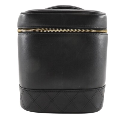 CHANEL Handbag soldes vintage Vanity Pouch black lambskin Women