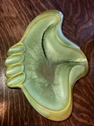 BIG Cigar Cig Ashtray 13x11 Vintage Red Wing USA Pottery Green Speckled Abstract