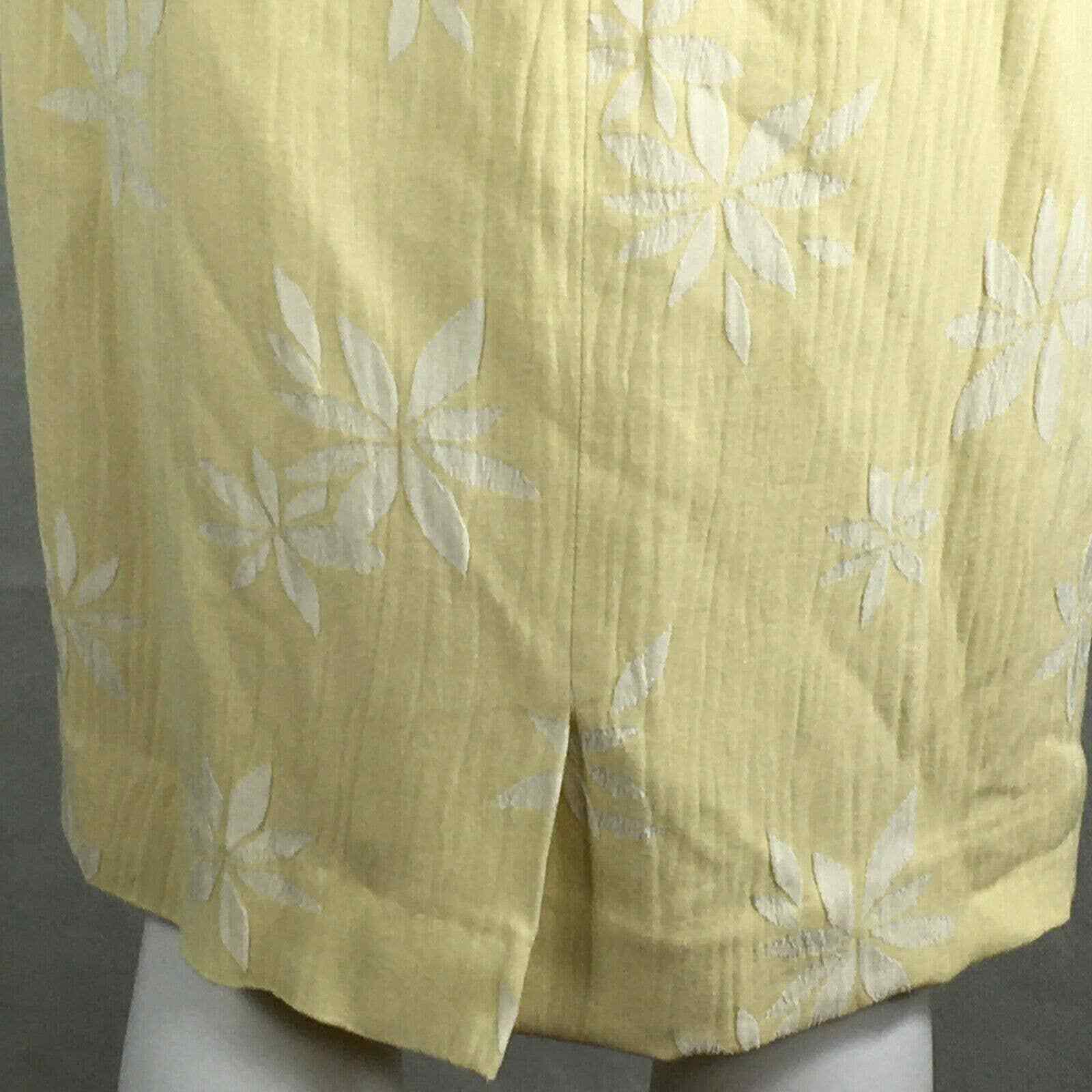 Albert Nipon Skirt Womens Sz 8 Soft Yellow White … - image 5