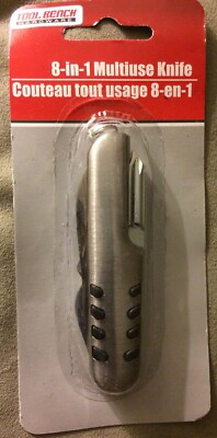 8-In-1 Multiuse Knife Screwdrivers Blade Scissors Nail File Can Opener Corkscrew