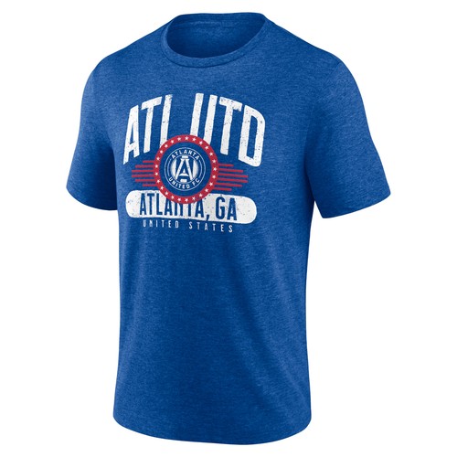 Men's Heathered Royal Atlanta United FC Badge of Honor Tri-Blend T-Shirt - 第 2/3 張圖片