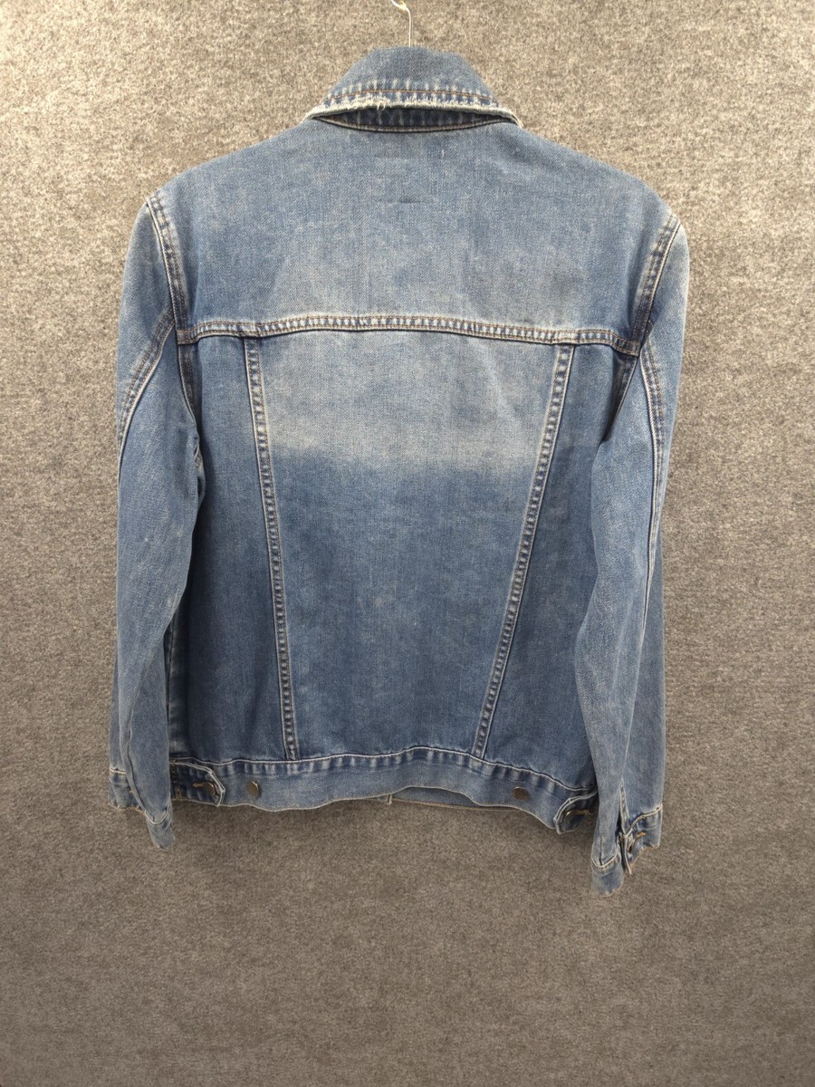 Velvet Heart Denim Jacket Womens Medium Button Up Embroidered