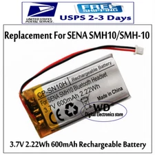 For SENA SMH10 SMH-10 Motorcycle Bluetooth Headset 600mAh Replacement Battery 