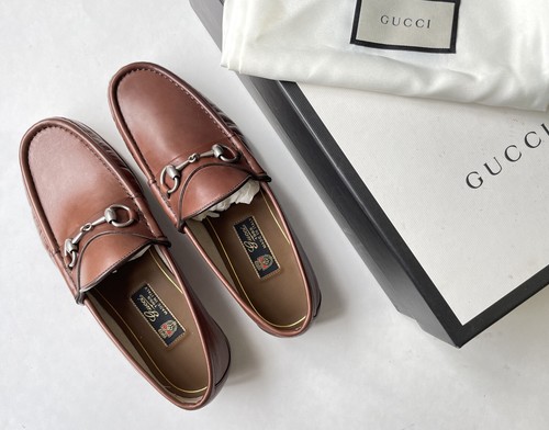 Silver Horsebit Brown Leather Loafers 