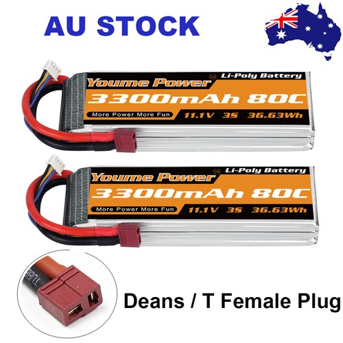 3S Lipo Batterie 3300Ah 80C 11,1V RC Batterie Étui Rigide avec Deans T