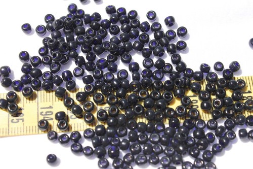 5/0 Old Time Vintage Venetian Trans Midnight Blue Seed Beads Crafts Jewelry/1oz - Picture 2 of 2