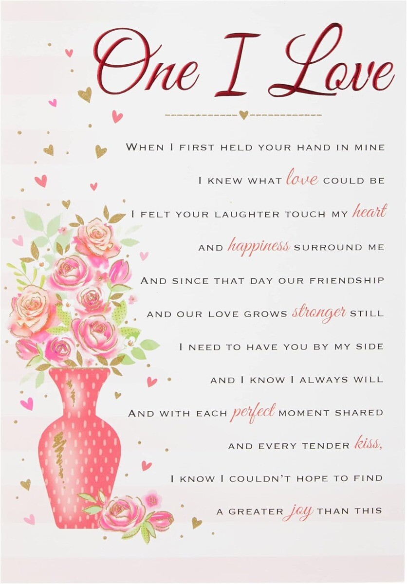 One I Love Birthday Card. 23x15cm (9x6 Inches)