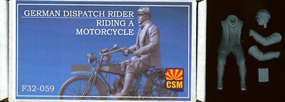 Copper State Models 1/32 GERMAN DISPATCH RIDER RIDING A MOTORCYCLE Resin Figure