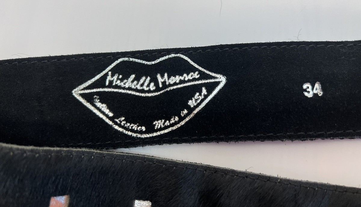 Michelle Monroe Western Cowhide Belt Sz 34 Michelle Monroe Western Cowhide Leather Belt Black Size: 34  main image 2