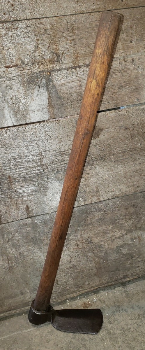 VINTAGE CAST STEEL ADZE HOE AXE HATCHET HAMMER AND HANDLE! | eBay