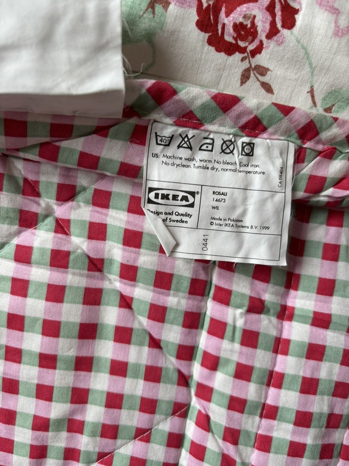 Cath Kidston Rosali IKEA Gingham Quilted Throw Bedspread Single 280 Cm