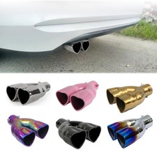 Dual Heart Shape Car Exhaust Muffler Tip Pipe 63mm 2.5 Inlet 8.0 Long New Dual Heart Shape Car Exhaust Muffler Tip Pipe 63mm 2.5 Inlet 8.0 Long New