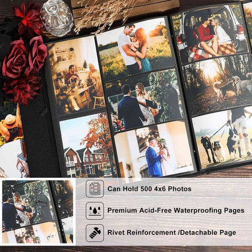 Ywlake Photo Album 4x6 500 Pockets Photo Extra Large Capacity Family - Picture 6 of 8