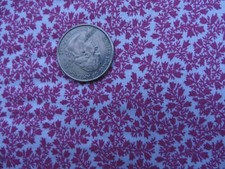 100 Cotton Fabric Raspberry Flowers on White Background - By the Yard