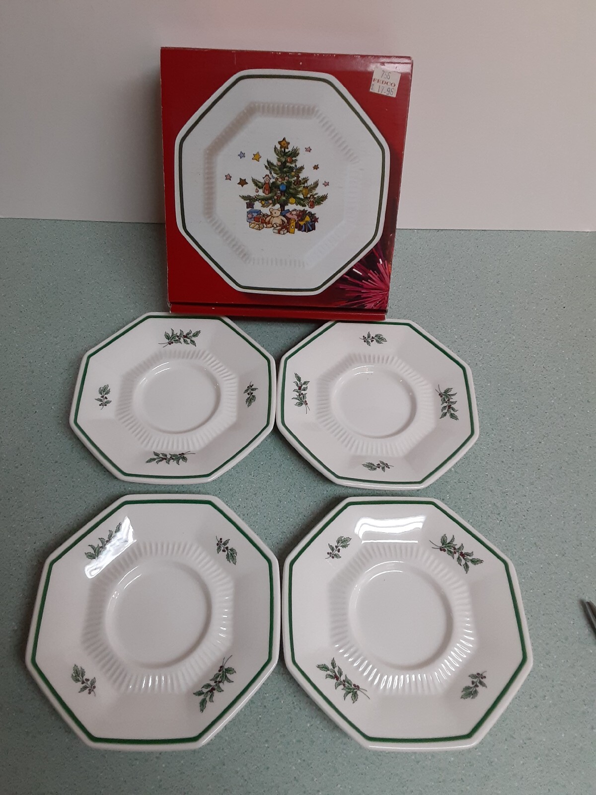 Nikko Christmastime set of 4 Saucers (can used as bread & butter plates