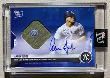 2021 Topps Now 651B Aaron Judge Auto Corn Relic 28/49 Blue Field Of Dreams